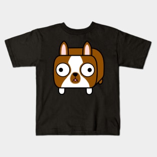 Boston Terrier Loaf - Red Brown and White Dog Kids T-Shirt